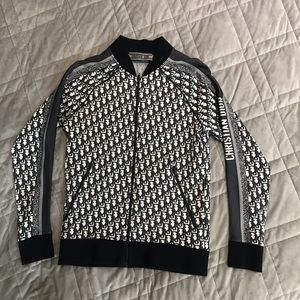 Christian Dior Oblique zip up track top Dior navy blue.